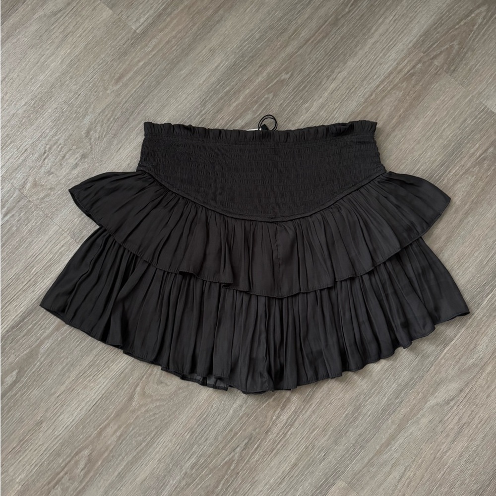 Mustard Seed Black Layered Mini Skirt